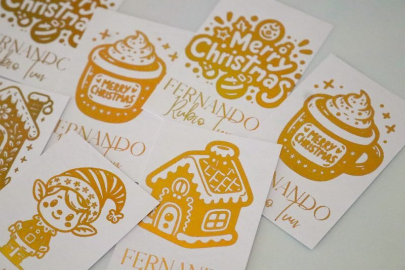 12 Tags Foil Navidad