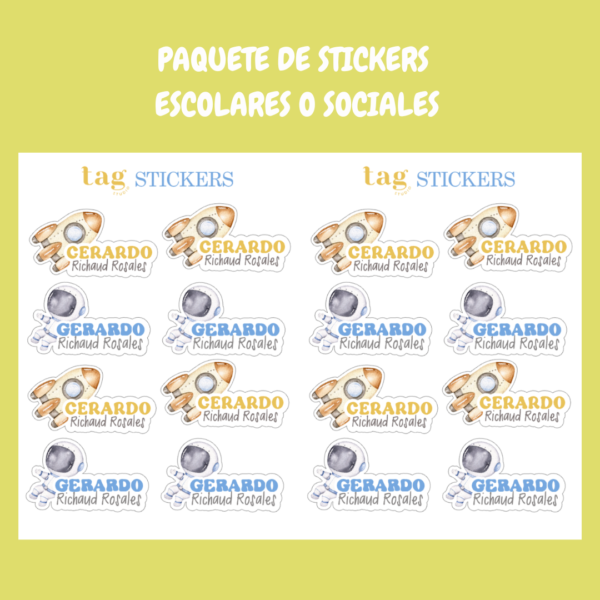 2 Hojas Stickers Espaciales