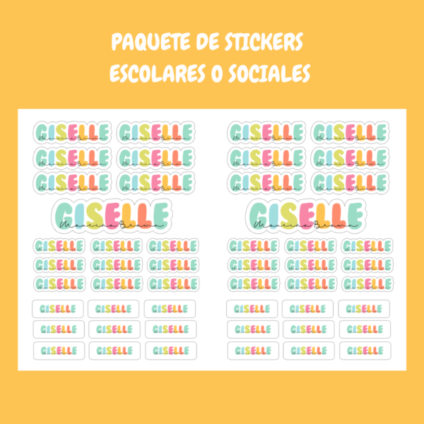 4 Hojas Stickers Escolares 5