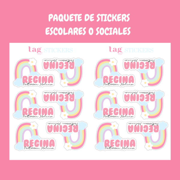 4 Hojas Stickers Arcoíris