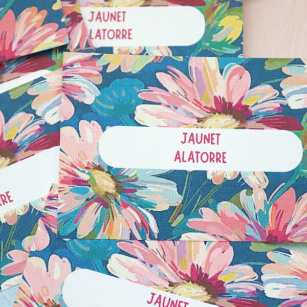 16 Tags Impresos Flor Oleo