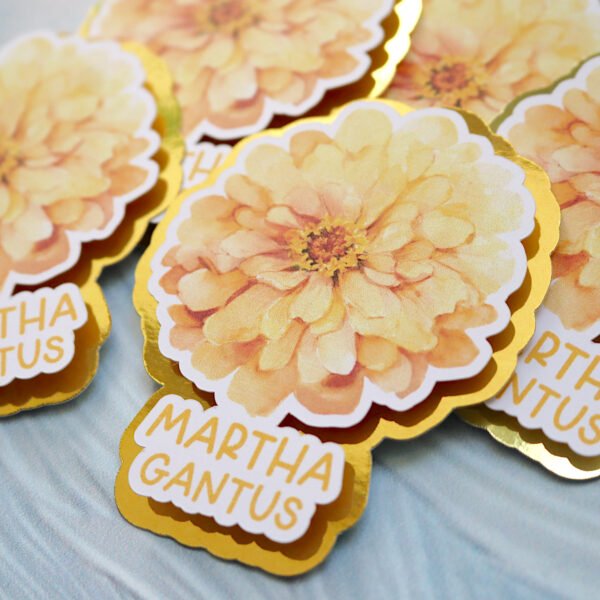 8 Maxi Tags Flor Amarilla