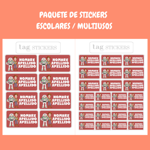 4 Hojas Stickers ToyStory