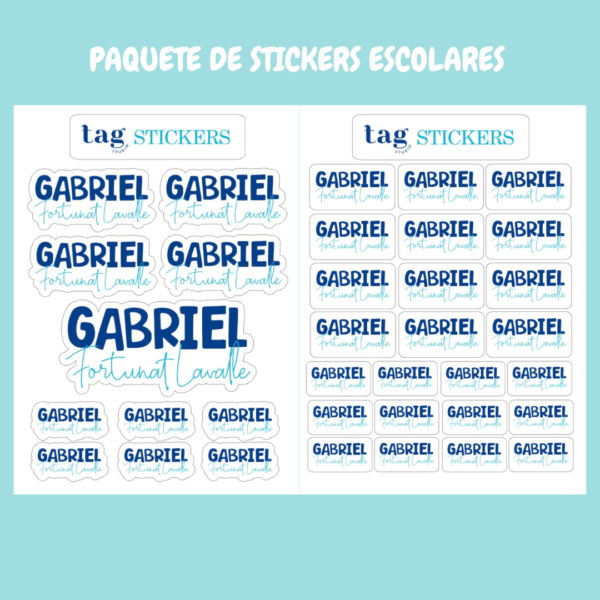 4 Hojas Stickers Azules
