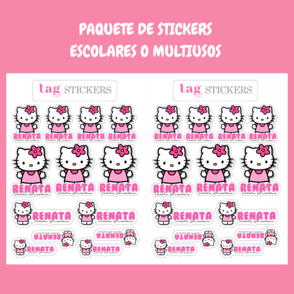 4 Hojas Stickers Hello Kitty