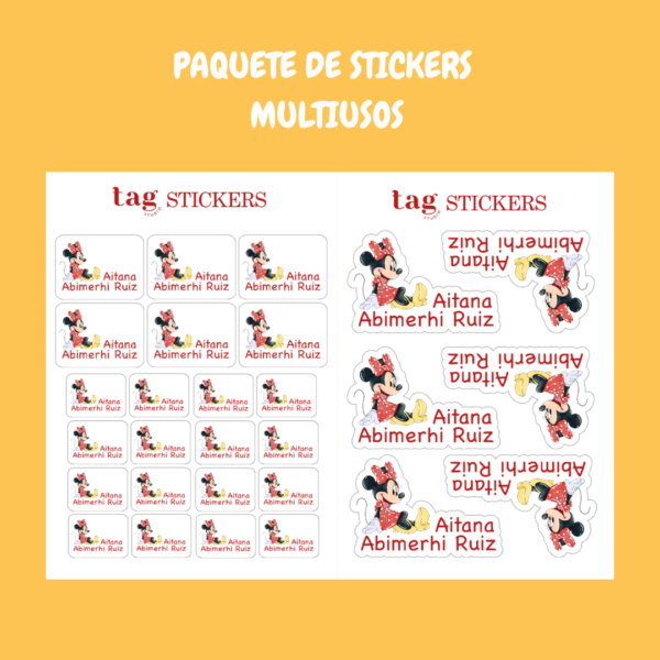 4 Hojas Stickers Minnie Mouse