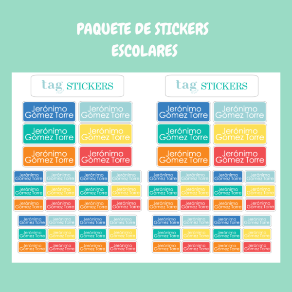 4 Hojas Stickers Escolares 10