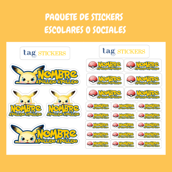 4 Hojas Stickers Multiusos Pokemon