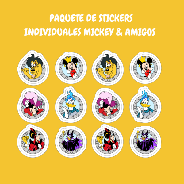 12 Stickers Individuales Villanos