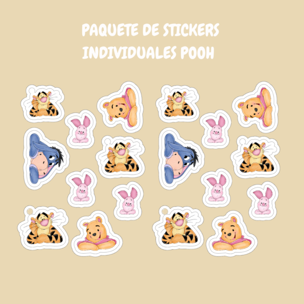 18 Stickers Individuales Pooh