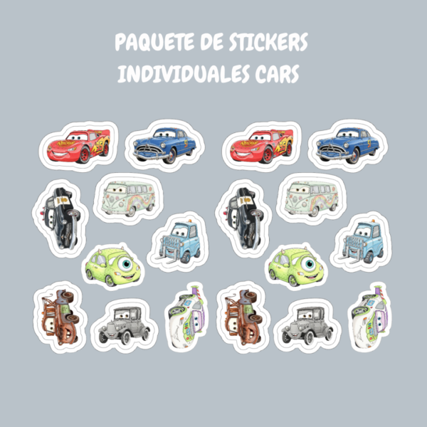 18 Stickers Individuales Cars