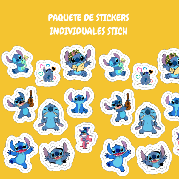 18 Stickers Individuales Stich