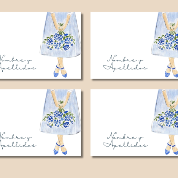 12 Tags Flores Azules