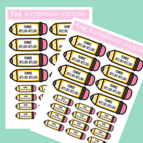 2 Hojas Stickers Escolares Lapices