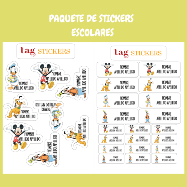 4 Hojas Stickers Mickey & Amigos