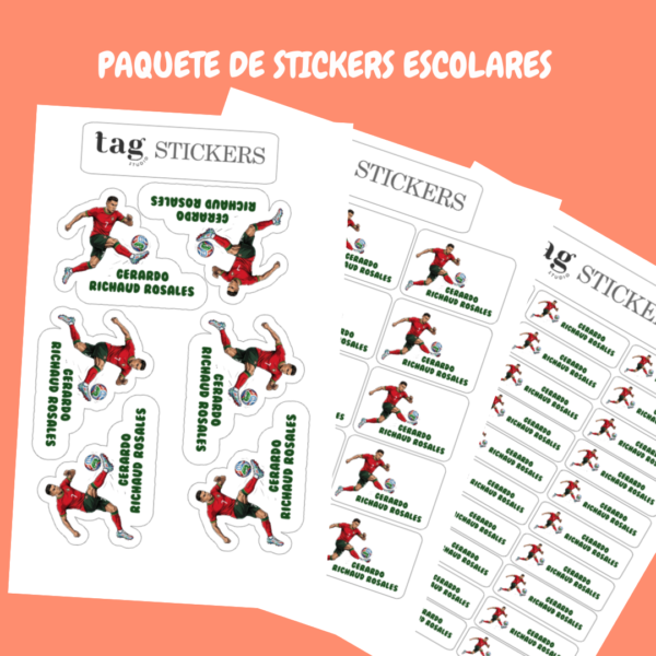 4 Hojas Stickers Escolares CR7