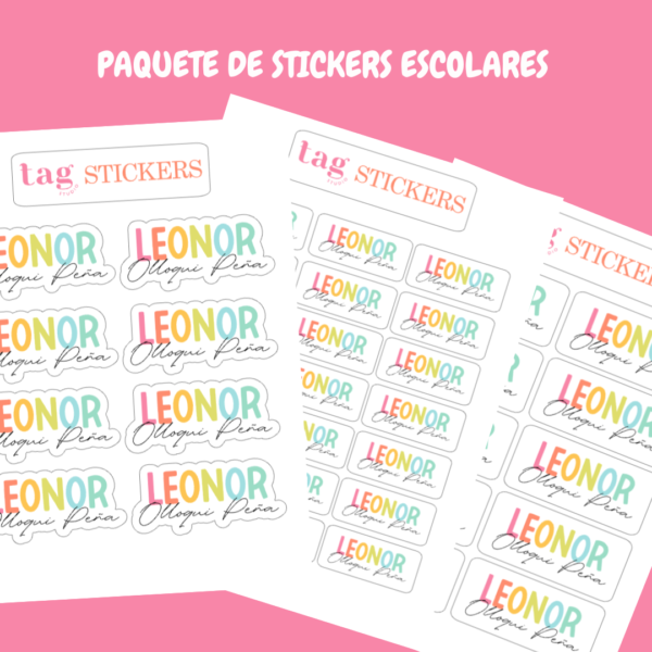 4 Hojas Stickers Escolares