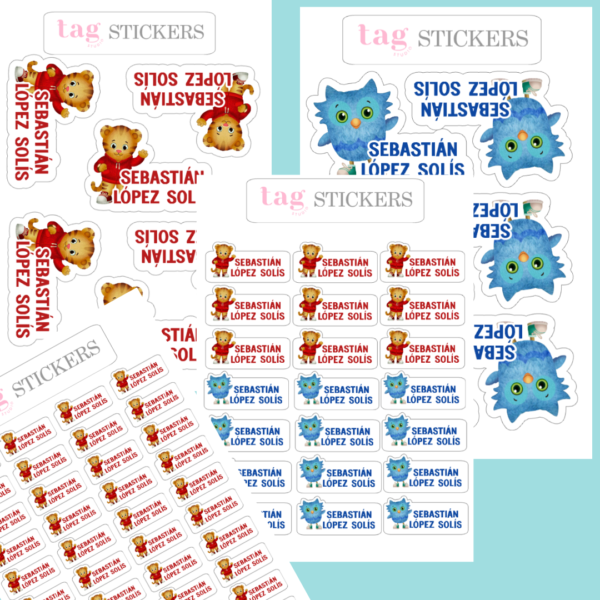 4 Hojas Stickers Daniel El Tigre