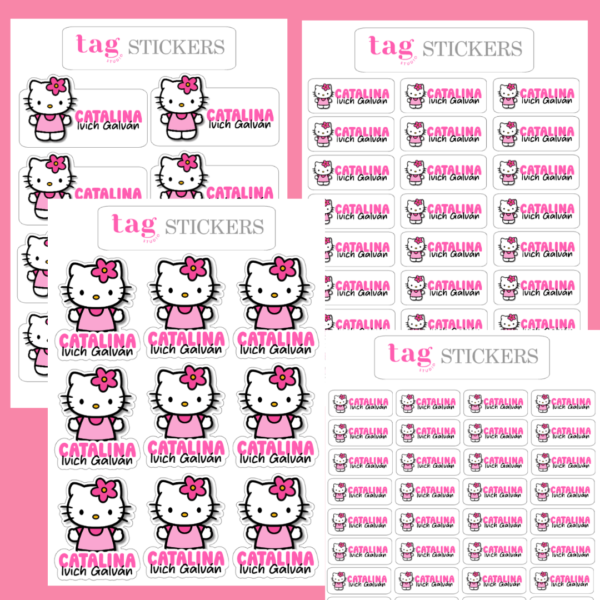4 Hojas Stickers Escolares Hello Kitty