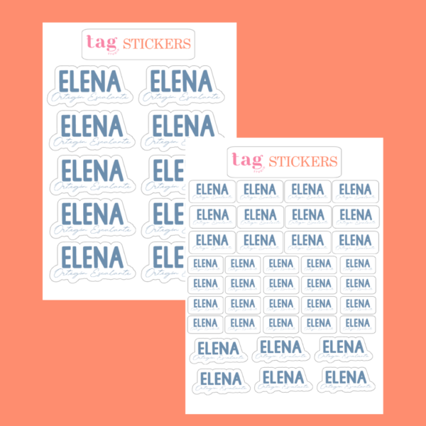 4 Hojas Stickers Azul