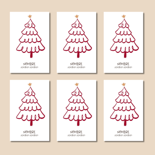 12 Tags Arbol Rojo